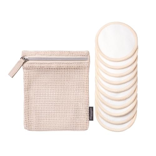 Paula's Choice Reusable Makeup Remover Pads – Eco-Friendly Cotton & Bamboo Rounds with Washable Bag, 10 Count Avelisse