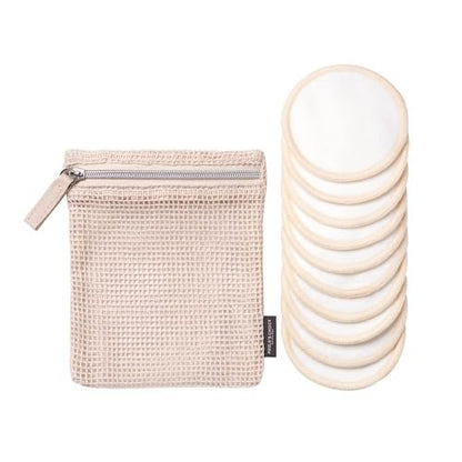 Paula's Choice Reusable Makeup Remover Pads – Eco-Friendly Cotton & Bamboo Rounds with Washable Bag, 10 Count Avelisse