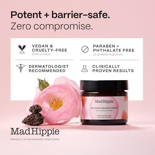 Mad Hippie MicroDermabrasion Facial – Exfoliating Face Scrub with Probiotics & AHA Fruit Acid Complex, Light Citrus Scent, 2.1 Fl Oz - görsel 14