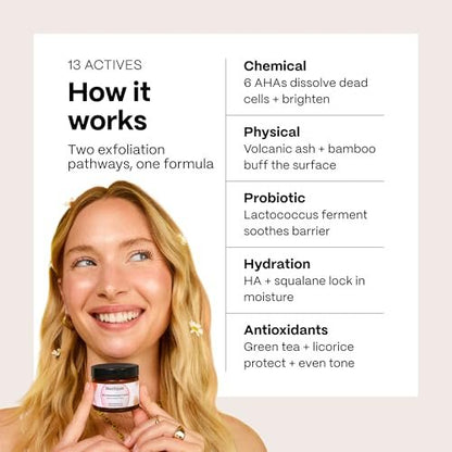 Mad Hippie MicroDermabrasion Facial – Exfoliating Face Scrub with Probiotics & AHA Fruit Acid Complex, Light Citrus Scent, 2.1 Fl Oz