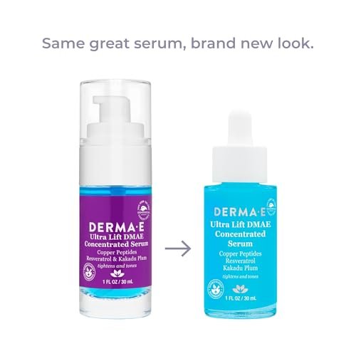 DERMA E Ultra Lift DMAE Concentrated Serum – All Natural Skin Firming Serum with Copper Peptides & Resveratrol – Hydrating Facial Serum, 1 oz - görsel 4