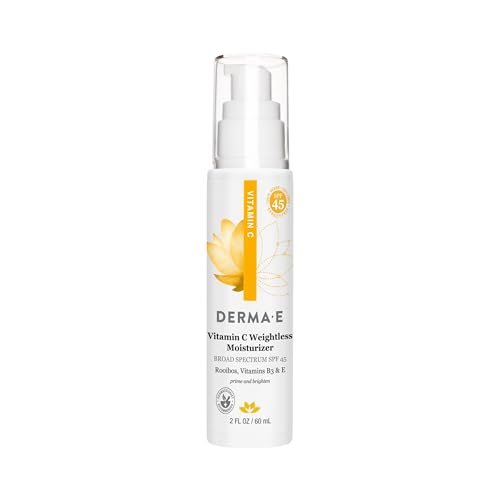 Derma E Vitamin C Weightless Moisturizer SPF 45 – Skin Brightening Face Cream with Mineral Sunscreen, Hydrating SPF 45 for Lines, Wrinkles & Uneven Tone, 2 Fl Oz Avelisse