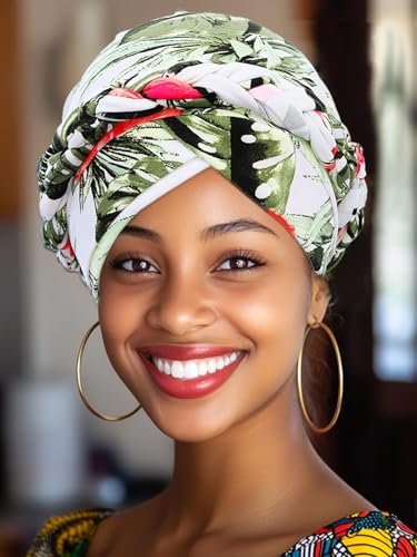 Woeoe Printed Turban - Flower Pretied Hair Turbans for Women (Pink, 2 Count) - görsel 6