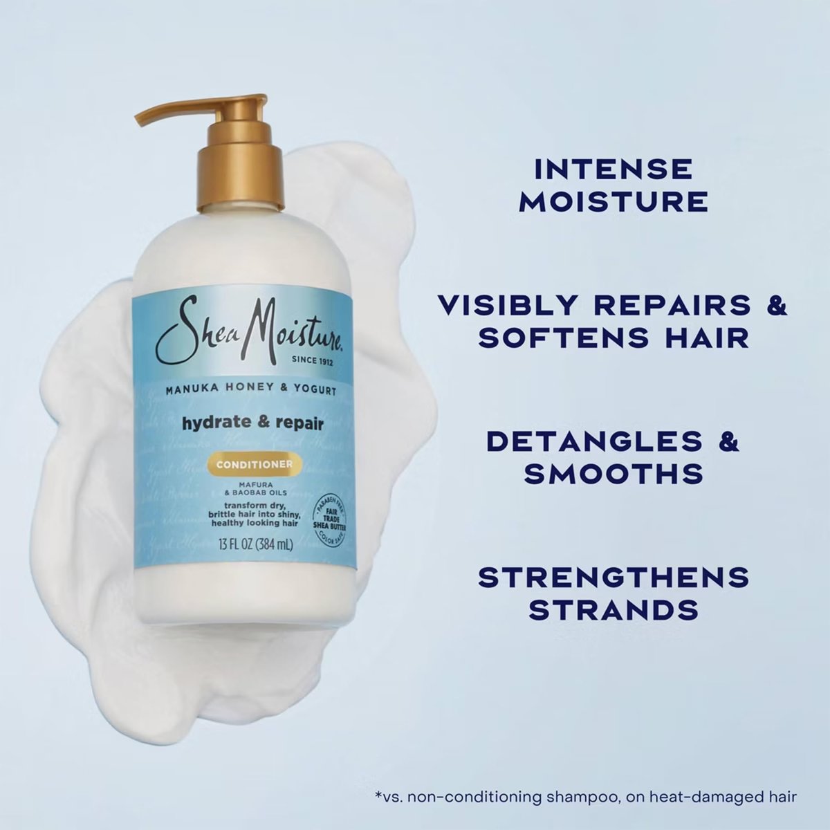 SheaMoisture Manuka Honey & Yogurt Hydrate & Repair Shampoo, Conditioner & Protein Power Treatment - 26 oz Avelisse