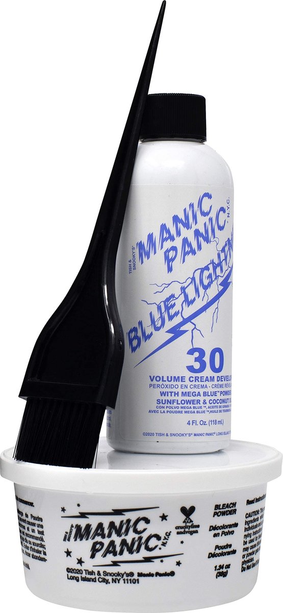 MANIC PANIC Blue Lightning Hair Bleach Kit – 30 Volume Developer & Bleach Powder, Lifts Up to 5 Levels, Vegan & Cruelty Free - görsel 3