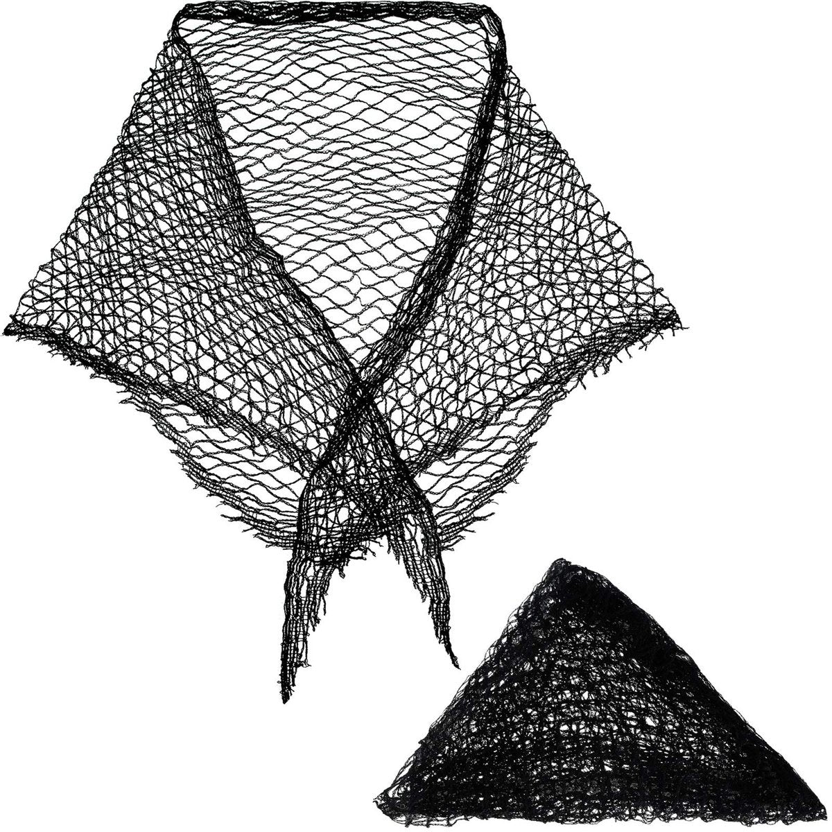 Chuangdi 2-Piece Cotton Triangle Hair Net for Rollers - Black, 35x35x57 Inches - Women's Mesh Net for Sleeping & Setting Avelisse