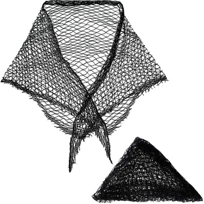 Chuangdi 2-Piece Cotton Triangle Hair Net for Rollers - Black, 35x35x57 Inches - Women's Mesh Net for Sleeping & Setting Avelisse