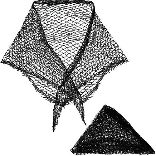 Chuangdi 2-Piece Cotton Triangle Hair Net for Rollers - Black, 35x35x57 Inches - Women's Mesh Net for Sleeping & Setting Avelisse