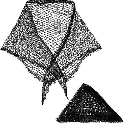 Chuangdi 2-Piece Cotton Triangle Hair Net for Rollers - Black, 35x35x57 Inches - Women's Mesh Net for Sleeping & Setting Avelisse