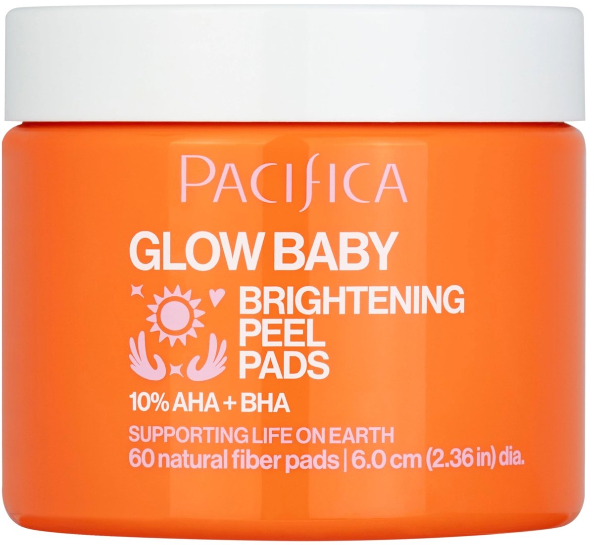 Pacifica Glow Baby Brightening Peel Pads 10% AHA + BHA Exfoliating Face Pads for Glowing Skin – Resurfacing Glycolic Acid & Salicylic Acid Pads to Smooth Texture & Minimize Pores – Fragrance Free, 60 Count - görsel 1