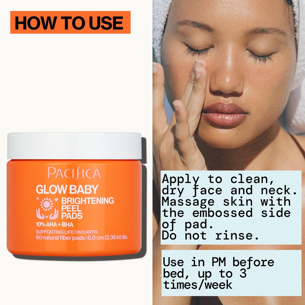 Pacifica Glow Baby Brightening Peel Pads 10% AHA + BHA Exfoliating Face Pads for Glowing Skin – Resurfacing Glycolic Acid & Salicylic Acid Pads to Smooth Texture & Minimize Pores – Fragrance Free, 60 Count - görsel 17