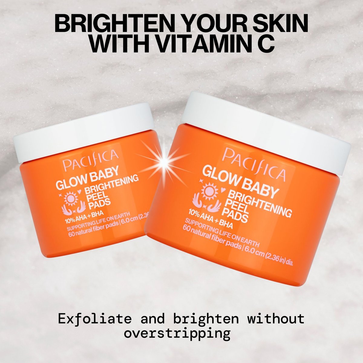Pacifica Glow Baby Brightening Peel Pads 10% AHA + BHA Exfoliating Face Pads for Glowing Skin – Resurfacing Glycolic Acid & Salicylic Acid Pads to Smooth Texture & Minimize Pores – Fragrance Free, 60 Count - görsel 3