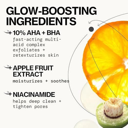 Pacifica Glow Baby Brightening Peel Pads 10% AHA + BHA Exfoliating Face Pads for Glowing Skin – Resurfacing Glycolic Acid & Salicylic Acid Pads to Smooth Texture & Minimize Pores – Fragrance Free, 60 Count