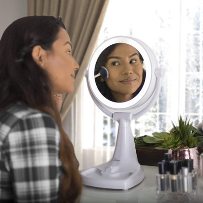 Zadro 11" Fluorescent Lighted Makeup Mirror with 10X/1X Magnification and Tray Avelisse