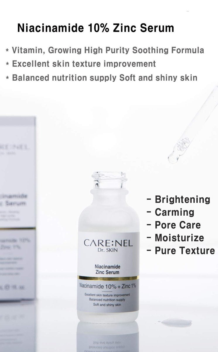 CARE:NEL Korean Vitamin B & C Serum with Niacinamide 10% + Zinc 1% – Hydrating Facial Serum for Glowing Skin, 1 fl oz (30 ml) - görsel 3