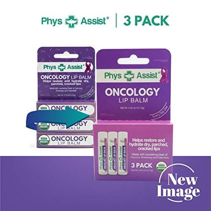 USDA Organic Oncology Lip Balm - Hydrate Dry, Parched Lips - Moisturizing 3-Pack Avelisse