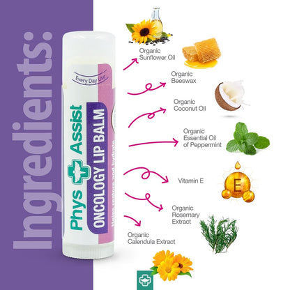 USDA Organic Oncology Lip Balm - Hydrate Dry, Parched Lips - Moisturizing 3-Pack Avelisse