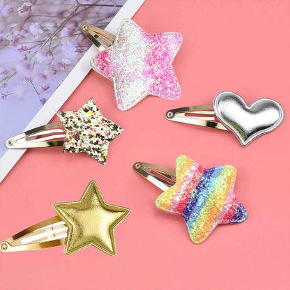 8 Pairs/16 Pack Butterfly Metal Snap Hair Clips for Girls - Cute Heart Shaped Barrettes by Gingbiss