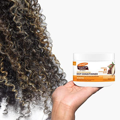 Palmer's Cocoa Butter & Biotin Length Retention Deep Conditioner - Strengthen, Nourish & Restore Elasticity and Shine for All Curly Hair Patterns, 8.5 oz