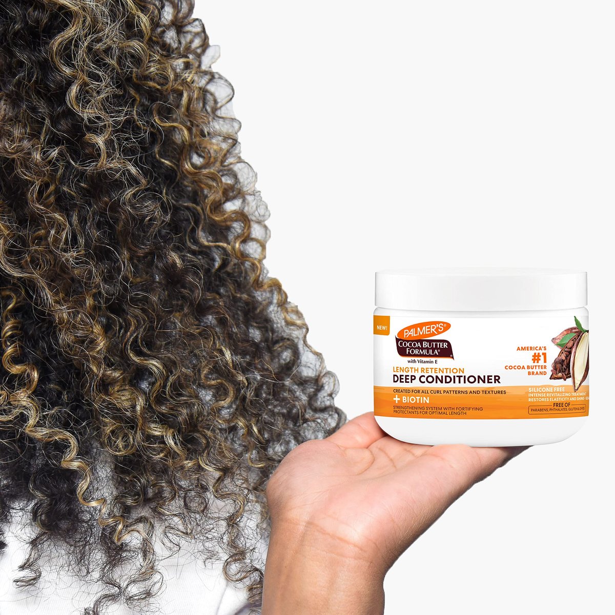 Palmer's Cocoa Butter & Biotin Length Retention Deep Conditioner - Strengthen, Nourish & Restore Elasticity and Shine for All Curly Hair Patterns, 8.5 oz - görsel 5