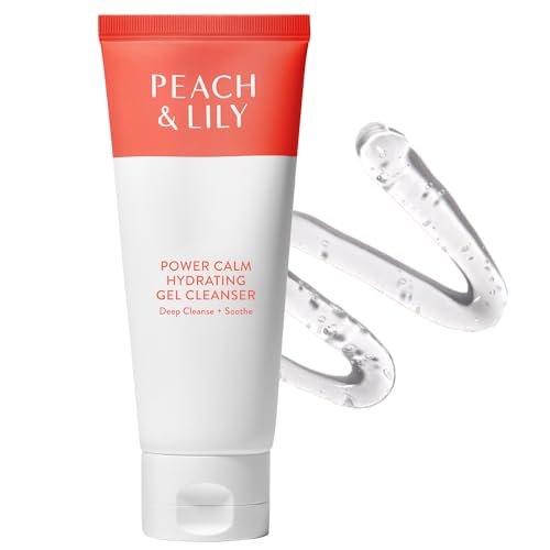 Peach & Lily Power Calm Hydrating Gel Cleanser – Gentle Face Wash with Chamomile, Cucumber & Cica, 3.38 oz Avelisse