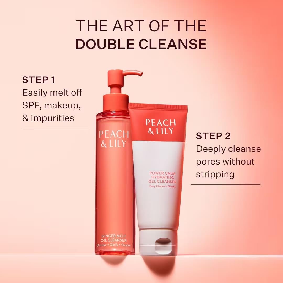Peach & Lily Power Calm Hydrating Gel Cleanser – Gentle Face Wash with Chamomile, Cucumber & Cica, 3.38 oz Avelisse