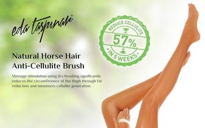 EDA Taspinar Professional Dry Brush for Body & Lymphatic Drainage – Natural Boar Bristle Exfoliating Brush for Smooth Skin, Cellulite & Circulation