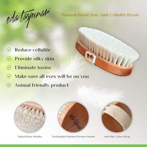 EDA Taspinar Professional Dry Brush for Body & Lymphatic Drainage – Natural Boar Bristle Exfoliating Brush for Smooth Skin, Cellulite & Circulation - görsel 8