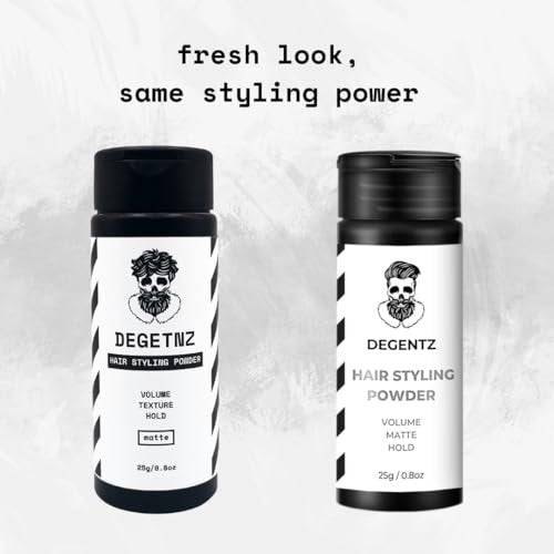 DEGENTZ King Sized Hair Styling Powder - Volumizing and Mattifying Hold for Men and Women (0.8 oz / 25g) - Non-Sticky, Natural Look Avelisse