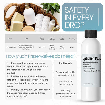 Talsen Chemicals Optiphen Plus Preservative for Cosmetics - Natural Preservative for Lotions, Serums & DIY Products (1 oz / 30 mL)