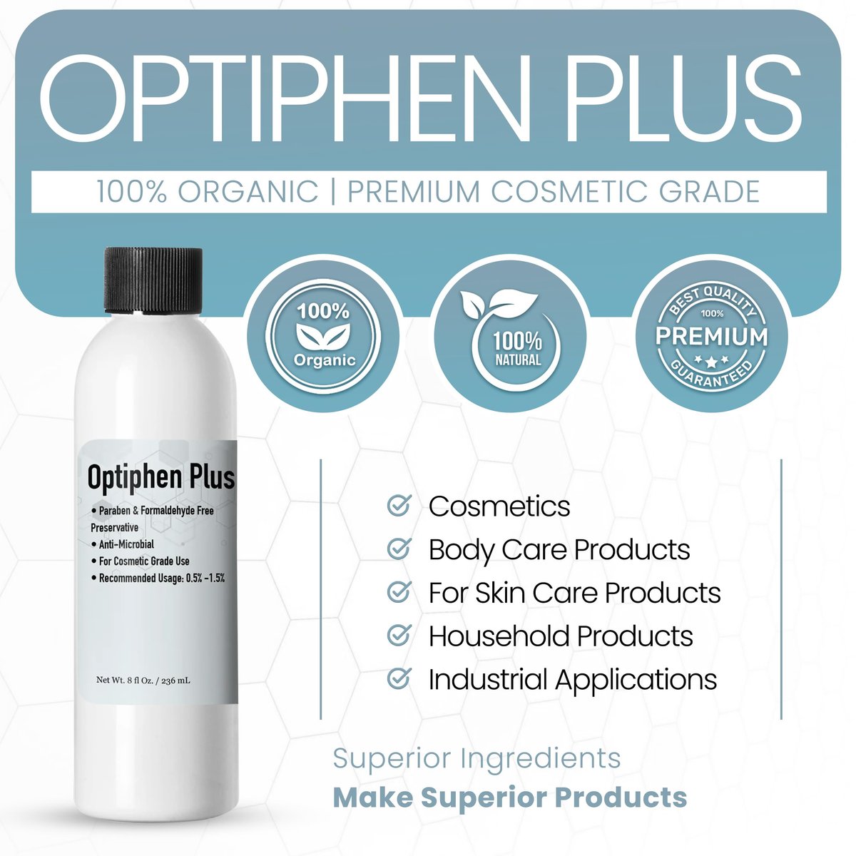 Talsen Chemicals Optiphen Plus Preservative for Cosmetics - Natural Preservative for Lotions, Serums & DIY Products (1 oz / 30 mL) - görsel 5