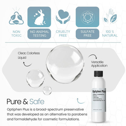 Talsen Chemicals Optiphen Plus Preservative for Cosmetics - Natural Preservative for Lotions, Serums & DIY Products (1 oz / 30 mL)