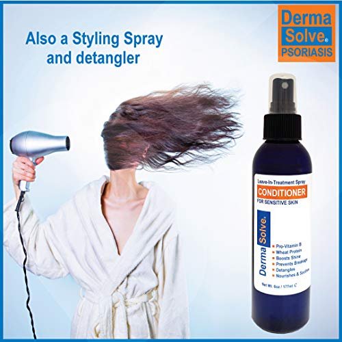 Dermasolve Psoriasis Leave-In Treatment & Styling Spray Conditioner – Soothing Anti-Dandruff, Dry Scalp Repair for Damaged Hair, 6 oz Avelisse