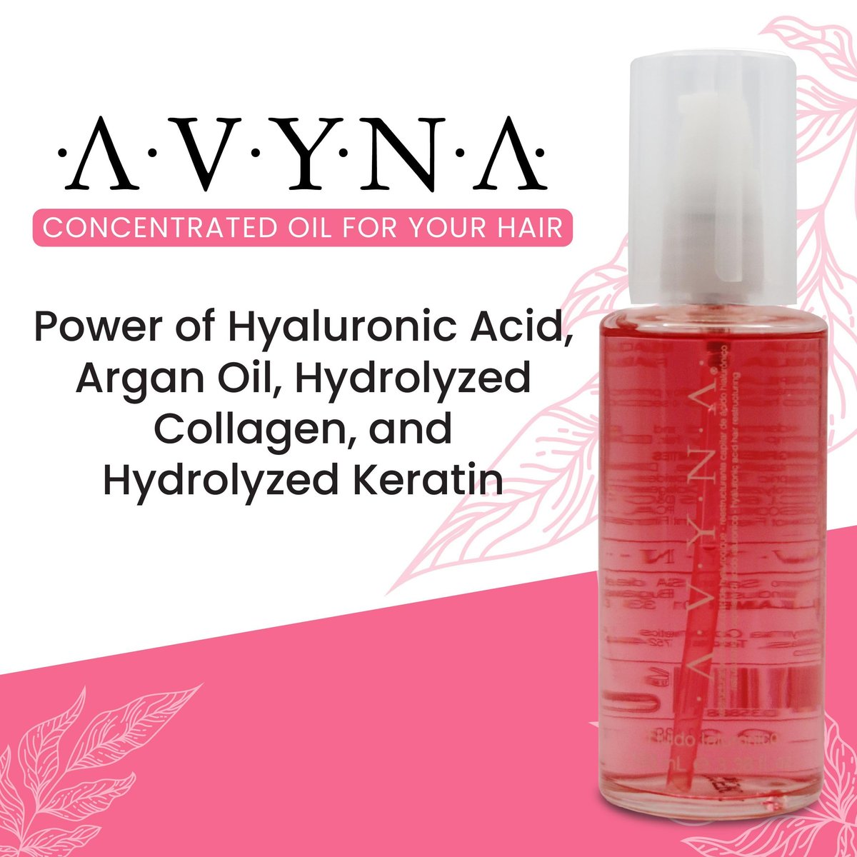 Avyna Hair Restructuring Liquid with Hyaluronic Acid - 3.38 oz Hair Treatment for Damaged & Weak Hair Avelisse