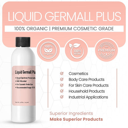 Talsen Chemicals Germall Plus Natural Preservative - Broad Spectrum for Water-Based Formulas, 4 fl oz (113 mL) Avelisse