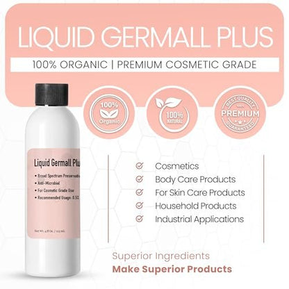Talsen Chemicals Germall Plus Natural Preservative - Broad Spectrum for Water-Based Formulas, 4 fl oz (113 mL) Avelisse