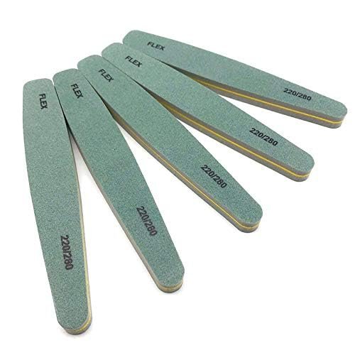 5-Pack Nail Files and Buffers 220/280 Grit Diamond Buffer Blocks for UV Gel Polishing - Lime (180-220) Avelisse