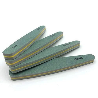 5-Pack Nail Files and Buffers 220/280 Grit Diamond Buffer Blocks for UV Gel Polishing - Lime (180-220) Avelisse