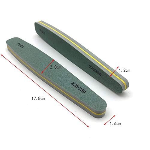 5-Pack Nail Files and Buffers 220/280 Grit Diamond Buffer Blocks for UV Gel Polishing - Lime (180-220) Avelisse