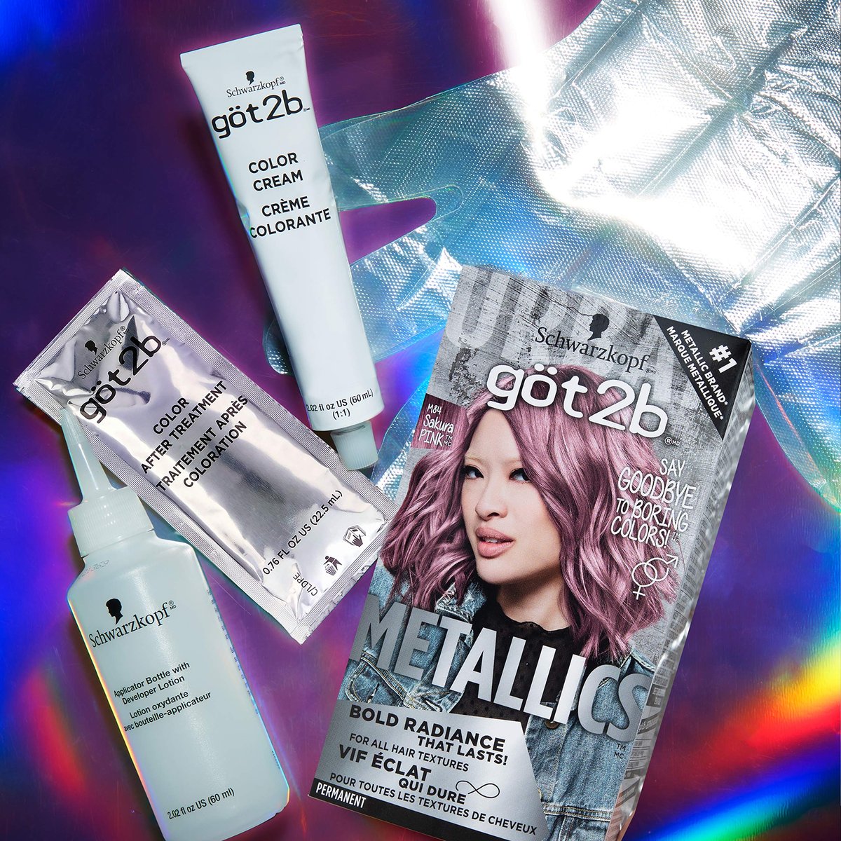 Got2b Metallics Permanent Hair Color - M84 Sakura Pink (1 Count) Avelisse