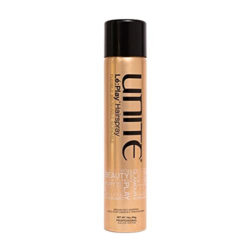 UNITE Hair Lé:Play Hairspray – Flexible Light to Medium Hold Styling Spray, Brushable, Non-Flaking, Natural Satin Finish, Thermal Protection, 10 oz Avelisse