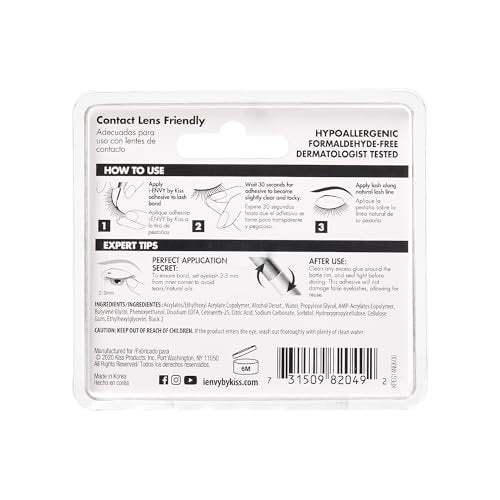 i-Envy Super Strong Hold 3D Strip Lash Glue Brush-On False Eyelash Adhesive, Waterproof, Hypoallergenic, Latex & Formaldehyde Free (Black) - görsel 11