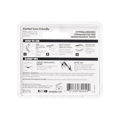 i-Envy Super Strong Hold 3D Strip Lash Glue Brush-On False Eyelash Adhesive, Waterproof, Hypoallergenic, Latex & Formaldehyde Free (Black)