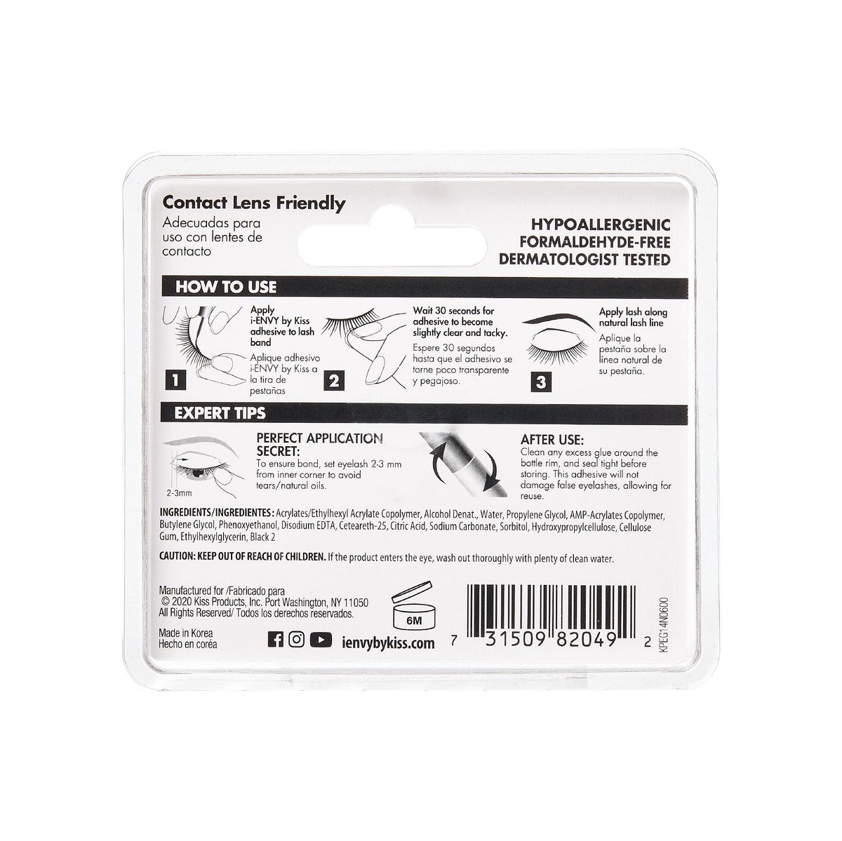 i-Envy Super Strong Hold 3D Strip Lash Glue Brush-On False Eyelash Adhesive, Waterproof, Hypoallergenic, Latex & Formaldehyde Free (Black) - görsel 12