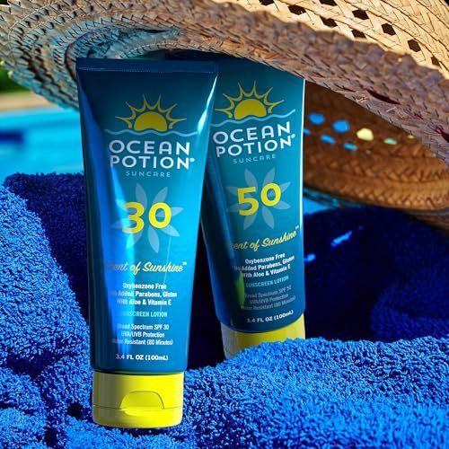 Ocean Potion SPF 30 Sunscreen Body Lotion - Broad Spectrum UVA/UVB Protection with Aloe and Vitamin E, Water-Resistant Non-Greasy Travel Size, 3.4 oz - görsel 9