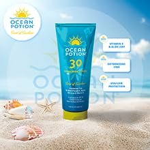 Ocean Potion SPF 30 Sunscreen Body Lotion - Broad Spectrum UVA/UVB Protection with Aloe and Vitamin E, Water-Resistant Non-Greasy Travel Size, 3.4 oz