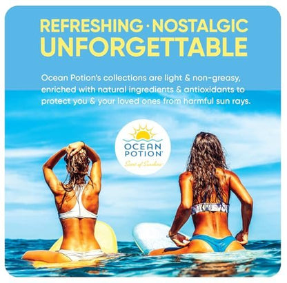 Ocean Potion SPF 50 Sunscreen Body Lotion, Broad Spectrum UVA/UVB Protection with Aloe and Vitamin E, Water-Resistant Non-Greasy Travel Size Sunscreen, 3.4 oz