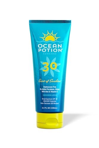 Ocean Potion SPF 30 Sunscreen Body Lotion - Broad Spectrum UVA/UVB Protection with Aloe and Vitamin E, Water-Resistant Non-Greasy Travel Size, 3.4 oz