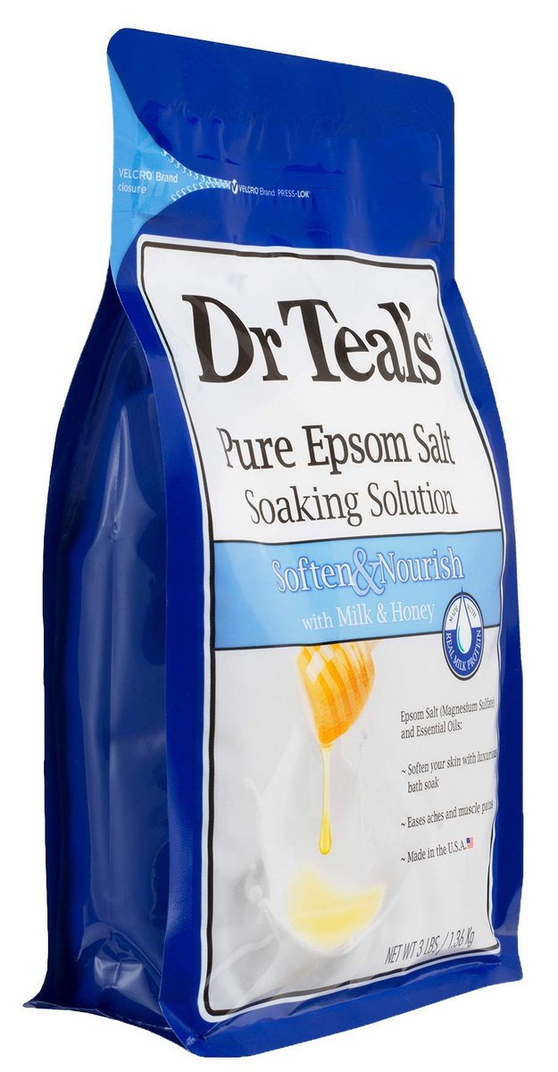 Dr. Teal's Epsom Salt Bath Variety Gift Set (2 Pack, 3lbs Each) – Soothe & Sleep with Lavender, Soften & Nourish with Milk & Honey – Essential Oils Moisturize Skin & Ease Aches & Pains - görsel 7