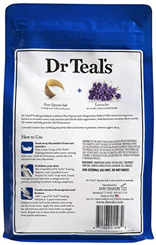 Dr. Teal's Epsom Salt Bath Variety Gift Set (2 Pack, 3lbs Each) – Soothe & Sleep with Lavender, Soften & Nourish with Milk & Honey – Essential Oils Moisturize Skin & Ease Aches & Pains - görsel 6